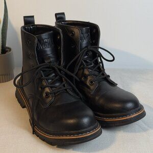 Pameila Black Steel Toe Boots (Women's 9/Men's 7.5)